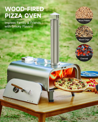 Estufa De Pizza Portátil De 12 Pulgadas, Horno De Pizza De C