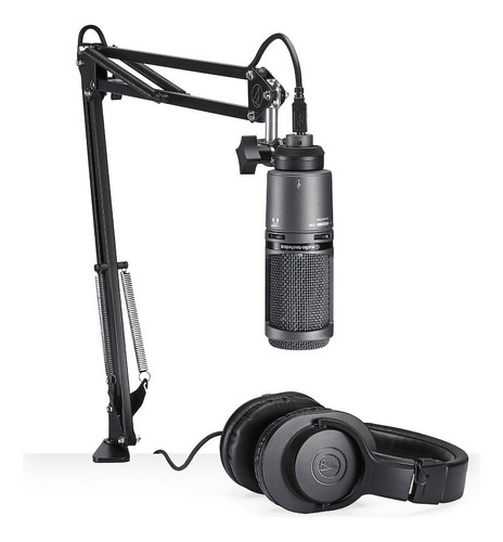 Microfono Audio Technica At2020usb Pack Auricular M20x Brazo