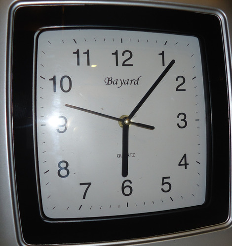 Reloj Analogico Pared Para Colocar Bayard Gris Blanco (Usado)