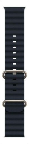 Pulseira Silicone Ondas Compatível Com Series 7 8 Se Ultra Cor Azul Cobalto