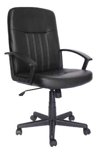 Silla Sillón Gerencial Ejecutivo De Escritorio Ergonómica Color Negro Material Del Tapizado Soft Revolving Leather