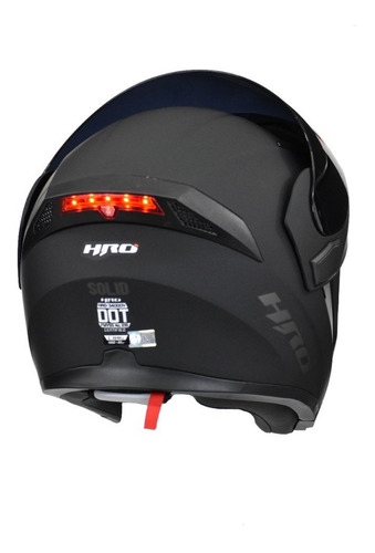 Casco Para Moto Abatible Hro 3400dv Negro Mate Con Luz Stop Tamaño del casco M 57 -58 cm