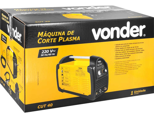 Máquina De Corte Plasma Cut 40 Monofásica 220 V~ Vonder