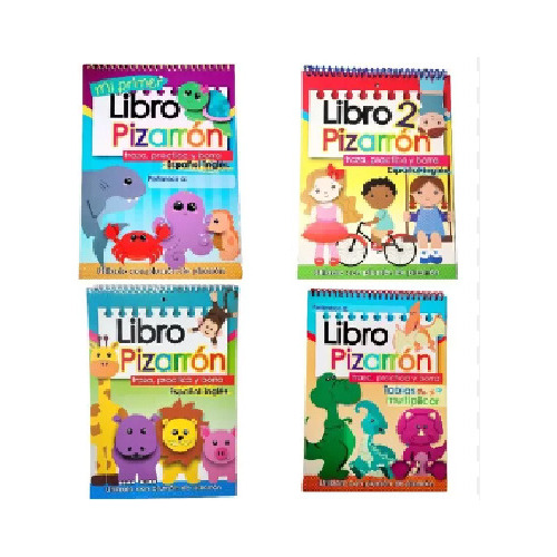 Libro Pizarron Borrable Practica Abecedario 4pzs Diferentes.