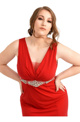 Vestido Fiesta Con Aplique Bordado