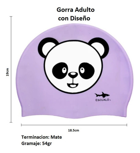 Gorra Para Natacion Escualo Adultos Unisex Con Estampado