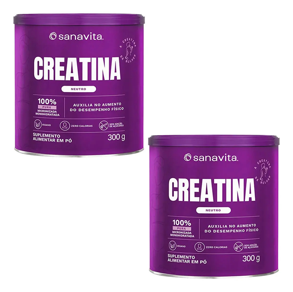 Creatina Sanavita 300g Kit 2 Unidades
