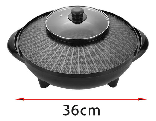 Parrilla Eléctrica Con Olla Caliente, Parrilla De 36cm
