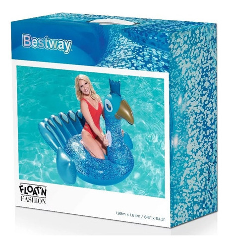 Inflable Para Pileta Pavo Real Bestway 1.98m X 1.64m 41101 Color Azul