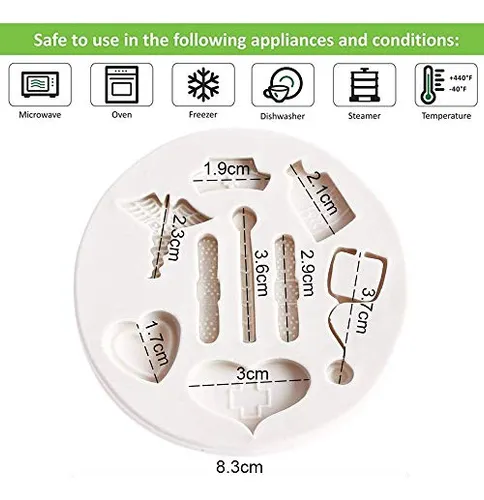 Moldes Para Fondant Con Temática De Enfermera, Botella De 3
