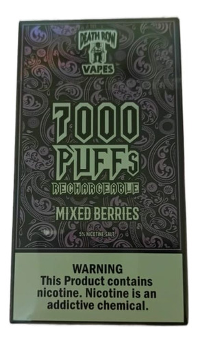 Vape Miel Death Row 7000 Puffs Sabores Surtidos 10 Pz