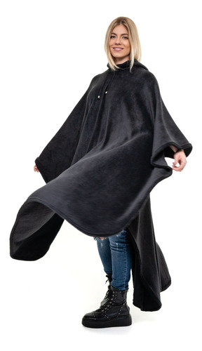 Pala Poncho Plush Com Capuz Frio Intenso Manta De Vestir 