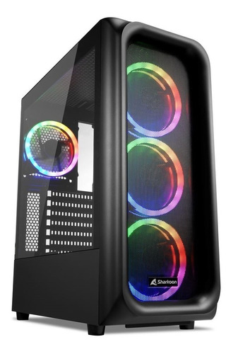 Gabinete Gamer Sharkoon Tk5m Atx Vidrio 4 Fan Argb Rejilla