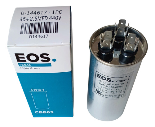 Capacitor Duplo 45+2,5 Mfd 440v C/ Terminal 50x100 Aluminio