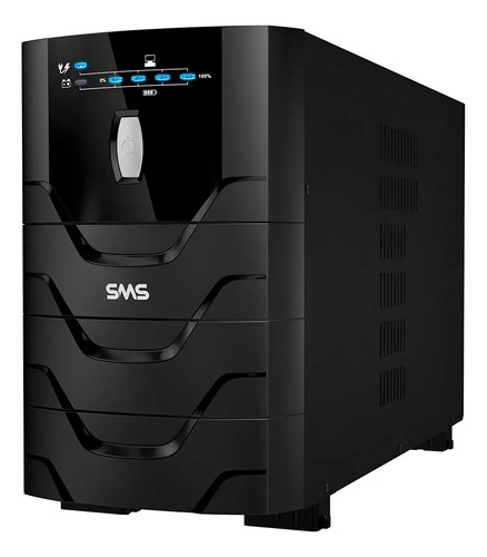 No break SMS Power Vision Upv 3000 Bi 27747 3000VA entrada de 127/220V e saída de 127V preto