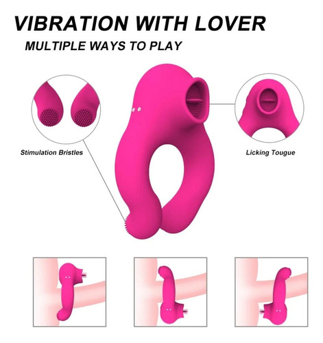 Massageador Portátil Helo Lambe Casal Control Rem. Premium Rosa-chiclete