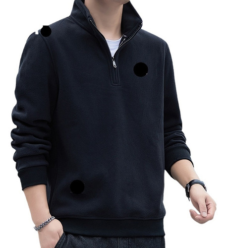 Sudadera/hombres Polar Fleece Cuello Alto Media Cremallera