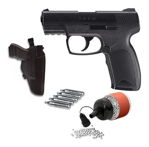 Pack Pistola Co2 Umarex Tdp-45 + 10 Co2+ 500bb+ Funda Caza 