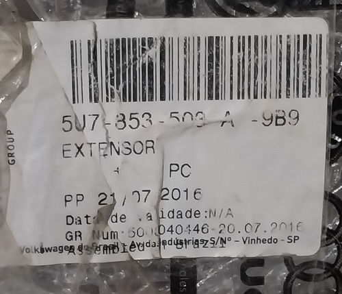 Moldura Guardabarro Trasero Volkswagen Saveiro Iz 14-16 Orig Negro