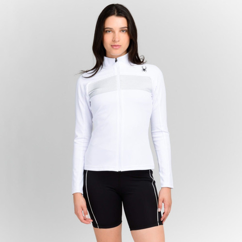 Poleron Entrenamiento Mujer Spyder Sport Powder Blanco