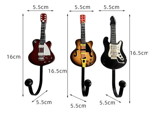 Y Ganchos Decorativos Forma Guitarra Perchas Para Colgar