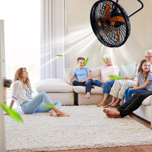 Waroom 3 Velocidades Altura Ajustable Ventilador 3 En 1 18 Pulgadas Pedestal 5 Aspas Naranja