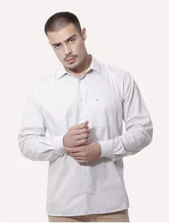 Camisa Dudalina Comfort Superfine Cotton Pocket Cinza Médio