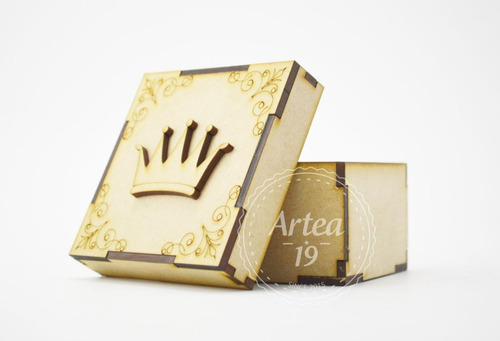 25pzs Cajas Originales Para Decorar Xv Años Corona Art2754