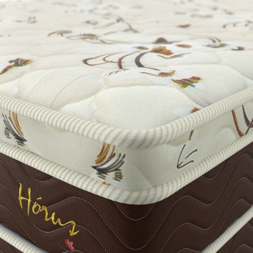 Conjunto King Hórus 1,93x2,03x0,63 Bege E Marrom Fd
