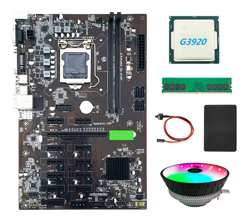 Placa Base Minera B250 Btc Con Cpu G3920 O G3930+rgb Cool