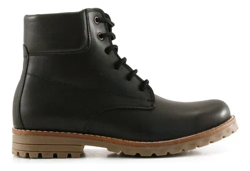 Borcegos Hombre Batistella Acordonados De Cuero Color Negro