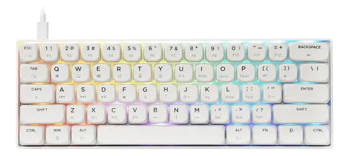 Teclado Mecânico Gamer 60% Com Hotswap Rgb E Switches Azuis Com Clique Usb E N-key Rollover Layout Us - R$ 159