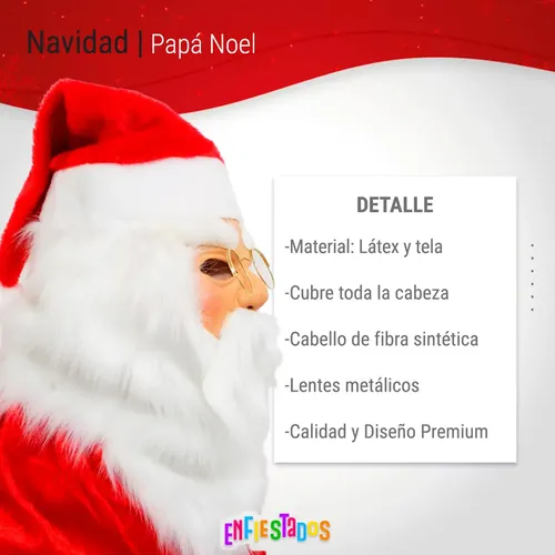 Máscara Realista De Santa Claus Para Adultos – Látex Con Barba Y Sombrero Rojo – Perfecta Para Fiestas Navideñas Y Disfraces