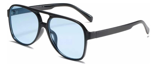 Lentes Gafas De Sol Grandes Azules Mar Marco Negro Unisex