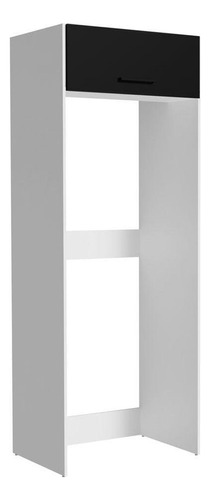 Porta Geladeira Madesa Agata 1 Porta Basculante Branco/preto