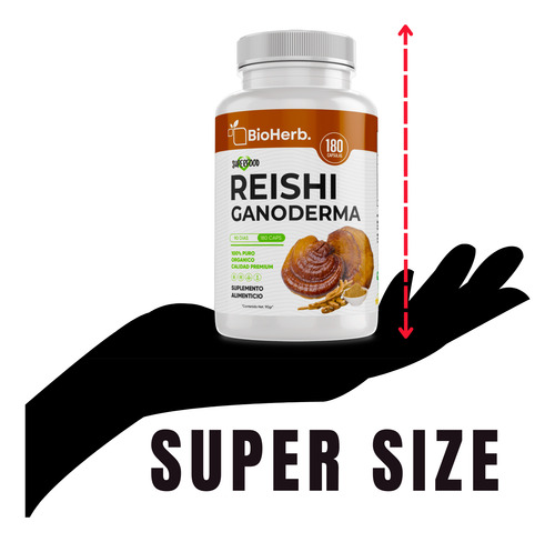 Hongo Reishi Ganoderma 100% Puro - Bioherb - 180 Días Sin Sabor