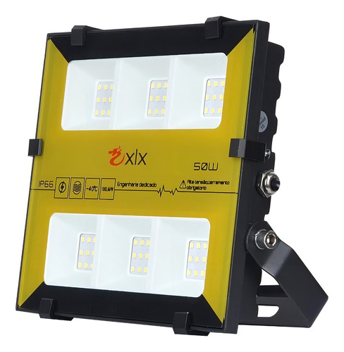Kit De 2 Refletor Holofote De Led 50w Xlx Bumblebee Carcaça Preto Luz Verde 85-265