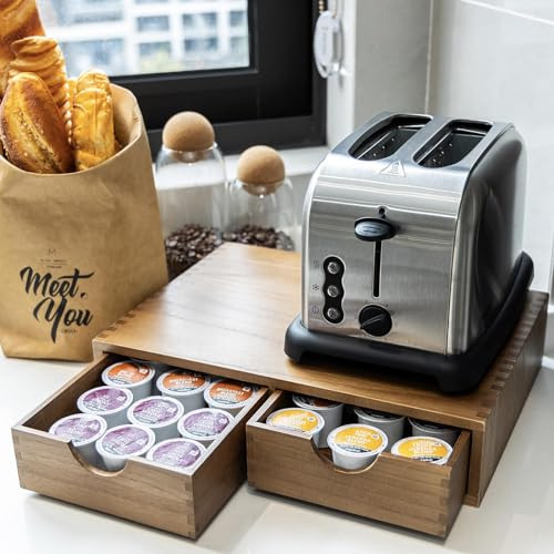 Organizador De Cápsulas De Café K Cup De Madera, Caja De Alm