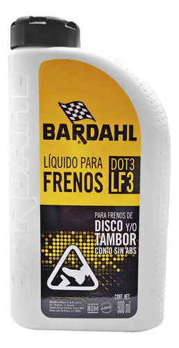 Liquido Para Frenos Disco Y Tambor Bardahl Dot-3 900 Ml