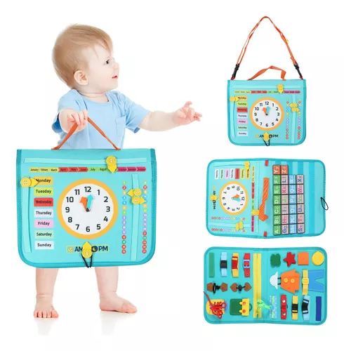 Actividad sensorial para niños pequeños de 1 año de edad, juguetes  Montessori, artículos esenciales de viaje en avión, para niños de 1 a 3  años, libro