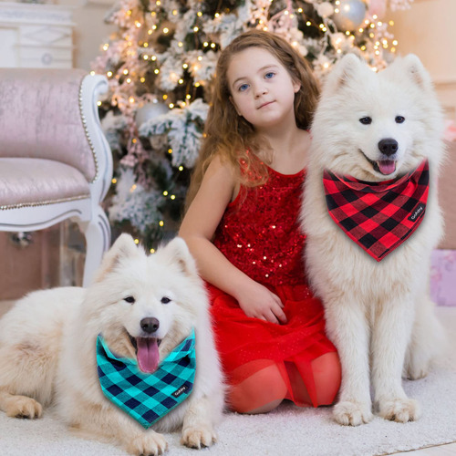 Juego De 6 Pañuelos Para Perros Gofshy Buffalo Plaid Otoño-n