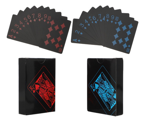 2 Cajas De Cartas De Póquer De Plástico Impermeables Naipe M 