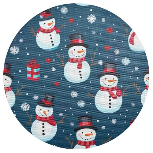 Individuales De Navidad Snowman Azul Para Mesa De Comedor