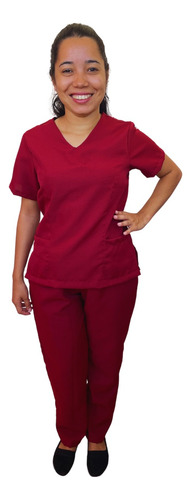 Pijama Cirúrgico Oxford Scrub Bordado 100% Poliéster Feminin