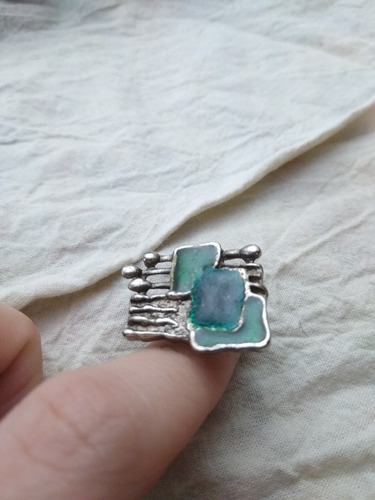 Anillo Vintage Del 60 Plateado