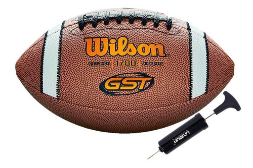 Kit Bola De Futebol Americano Gst Composite Wilson Com Bomba