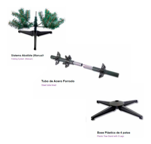 Arbol Pino Navidad Artificial Frondoso Verde Ixtla 2.20m