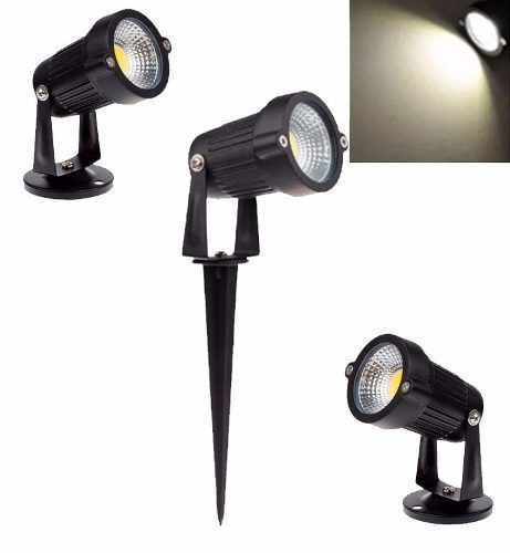 Refletor LED Genérica Espeto de Jardim 7W com luz branco-frio e carcaça preto 110V/220V