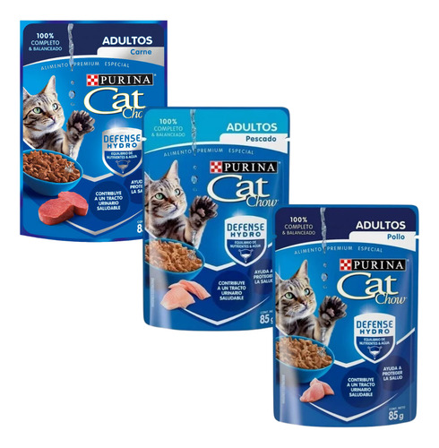 30 Sobres Cat Chow Gato Adulto Sabores Surtidos 85gr