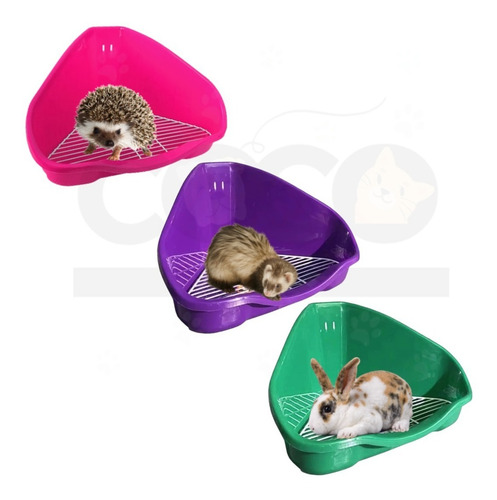 Imagen 3 de 6 de Letrina Esquinero Baño Conejo Pequeños Animales 35 X 24 X 18